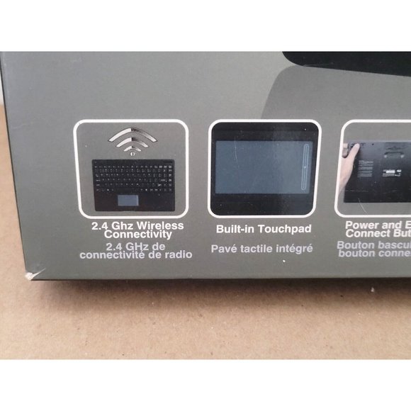 Adesso Black Wireless Slimtouch Mini Touchpad Keyboard WKB-4000UB - Picture 7 of 8